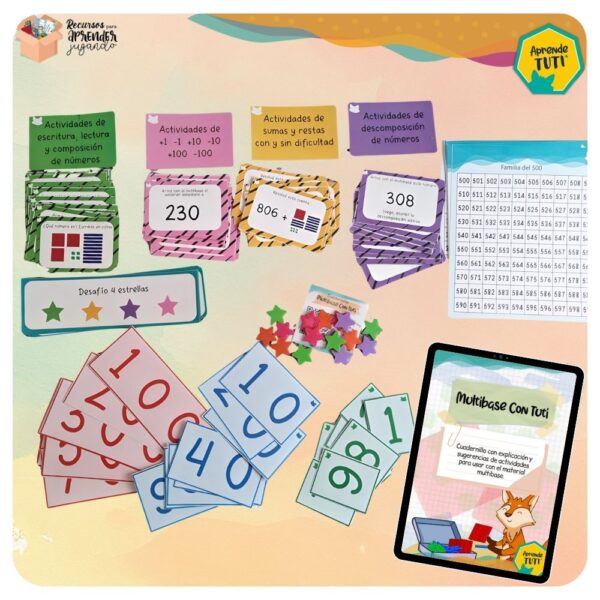 Tarjetas DESAFÍOS con multibase + cuadernillo